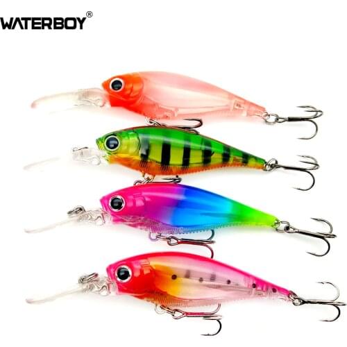 WATERBOY 7cm 8.5g Longbill Minnow Lure Long Tongue 3D Fishing Lure Deep Wobbler Swimming Lifelike Artifical Plastic Bait