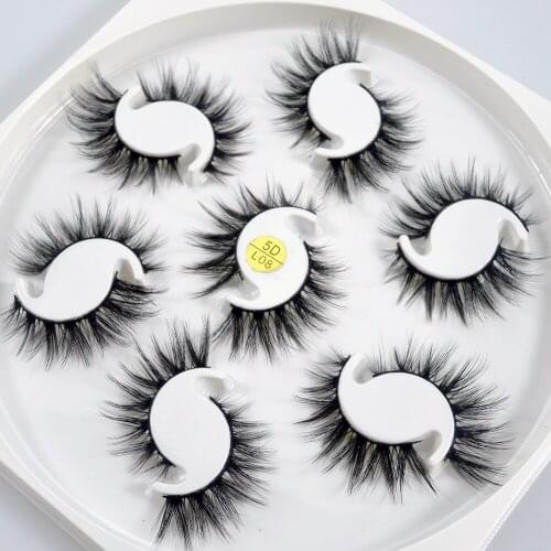 QSTY 7pairs 15-25mm long 3D Mink Lashes Natural Long False Eyelashes Dramatic Volume Fake Lashes Makeup Extension Eyelashe