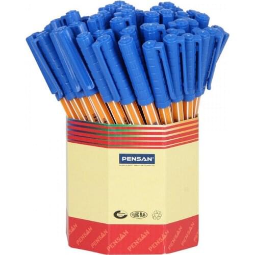 Pensan Ballpoint 60 Pcs Box (1 mm) High Quality Tip Soft Pen Blue Black Red Box Stationery School Office Supplies