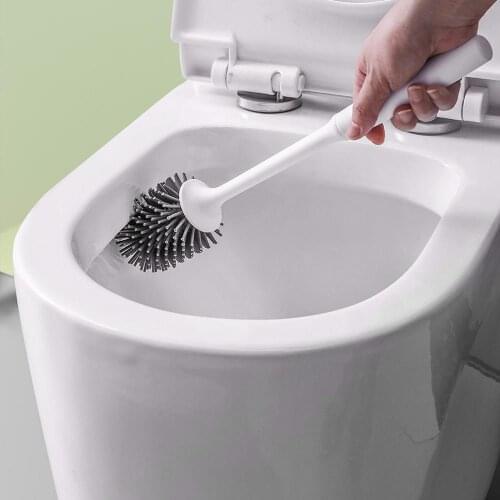 Toilet Brush Rubber Head Cleaning Standing Brush Silicone Long Handle Wall Hanging Brushes for Toilet Floor Cleaning Bathroom