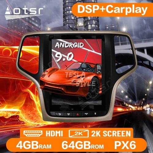Tesla Big Screen Car Radio For Jepp Grand Cherokee 2014-2018 Android 9.0 Multimedia Player GPS Navigation PX6 Auto Audio Stereo