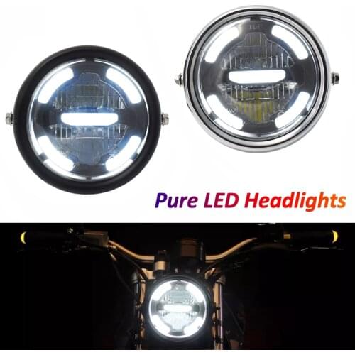 Universal Motorcycle LED Headlight Moto Head Lamp E24 Approval for Cafe Racer Chopper Bobber Cruiser Sportster Softail Dyna 883