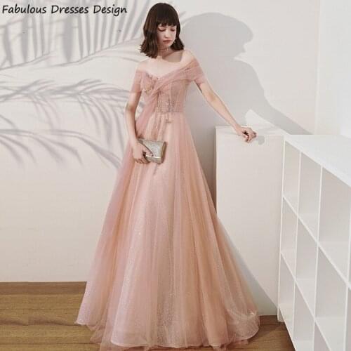 Princess Off Shoulder Prom Dresses Bling Sequin Tulle A Ling Applique Long Dress Women Party Night Vestidos largos de fiesta