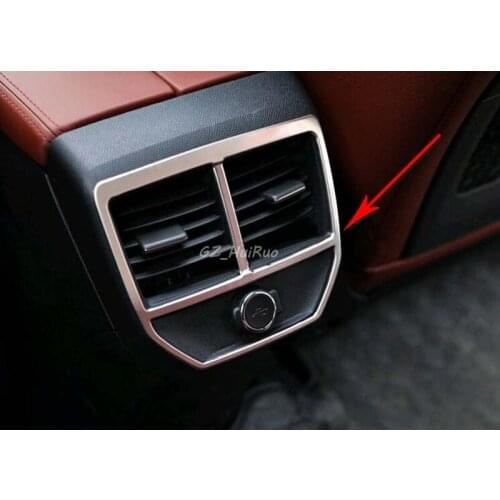1pc Stainless Steel Matte Interior Armrest Rear Air Vent Outlet Trim for Peugeot 3008 GT 2016 2017