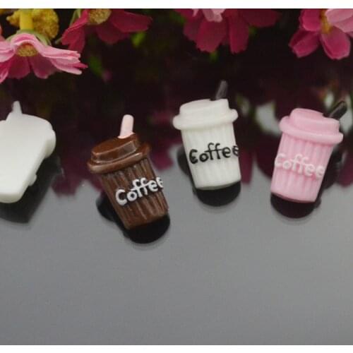100pcs/lot Flat back resin simulation food coffee drink cup 16*27mm kawaii Cabochons Scrapbook for DIY phone case decoration