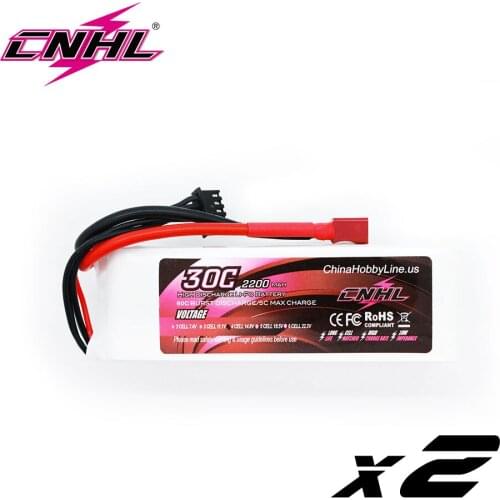 2pcs CNHL 2200mAh 14.8V 4S 30C Lipo Battery for Airplane Helicopter Jet Edf With T Plug