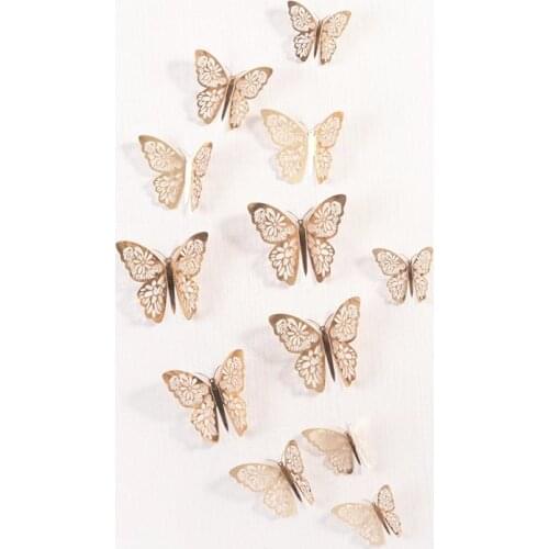 3D Wall Stickers Hollow Butterfly For Kids Rooms Home Wall Decoration DIY Wedding Valentine Party Decor Magnet Fridge Stickers