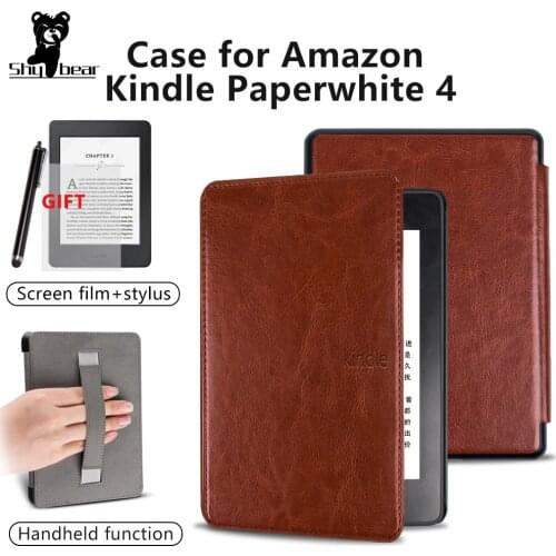 For 2018 Kindle Paperwhite 4 PU Leather Cover Case, for All New Paperwhite 10th Generation 2018 E-book Funda Capa Free Gift