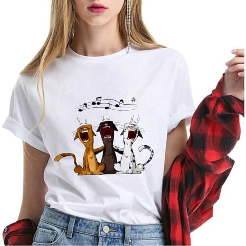 Personality animal t shirt women Tops clothes 2019 New summer kawaii Short Sleeve t-shirt White Thin section Hipster cute Tshirt