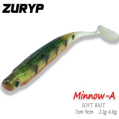 ZURYP 5pcs/bag Fishing lures Artificial silicone soft bait Sinking bait 7cm 9cm Wobblers for Pike Fishing Accessories