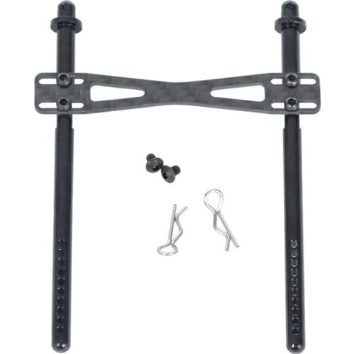 Aluminum alloy & Carbon Rear Body Posts Mount W/ Clip for 1/10 RC Crawler Axial SCX10 II 90046