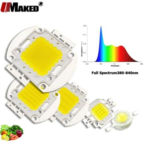 Grow Light COB Bead 1 3 5 10 20 30 50 100W CRI>95 45mil Full Spectrum 380-840nm For Plant Growth Aquarium Light Hydroponice Lamp