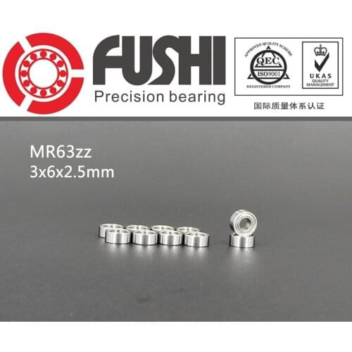 MR63ZZ ABEC-1 500PCS 3X6X2.5 mm Miniature Ball Bearings MR63ZZ