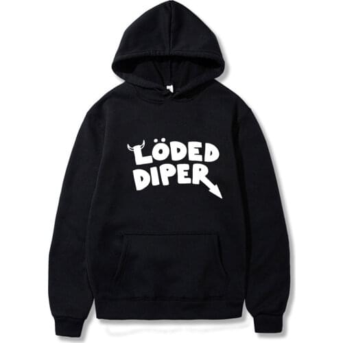 LODED DIPER DIARY OF A WIMP KID autumn Polar fleece Letter printing hoodie Sweatshirt men street Harajuku Hoodie men clothing