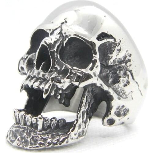 Support Dropship Size 7-13 Newest gothic ghost Ring 316L Stainless Steel popular Cool party skull Ring