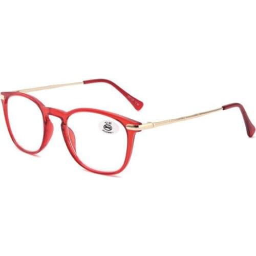 Unisex Retro Large Frame Reading Glasses Magnifier for Women Men Students Metal+PC Fashion Transparent Glasses Frame 0,+1.0~+3.5