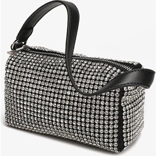 Top Quality Luxury Brand 2021 New Fashion Full Rhinestone Underarm Bag Wild Lady Rhinestone Bag Shoulder Handbag Grand Sac Femme