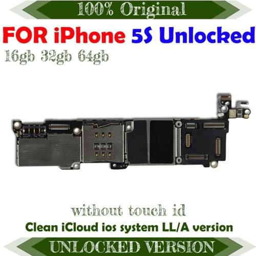 16GB 32GB 64GB Mainboard for iphone 5s Full Working Original Factory unlocked for iphone 5s motherboard with / without Touch ID