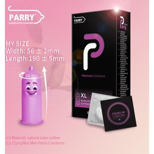 PARRY CONDOMS Ultra-thin And Durable 12PCS Condom Version High Quality Natural Latex Condom XXL Condom For Man