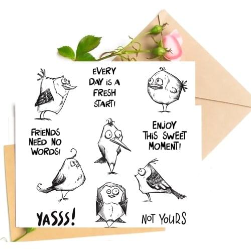 Strange Bird Transparent Clear Stamps For DIY Scrapbooking/Card Making Stamps Fun Decoration Supplies