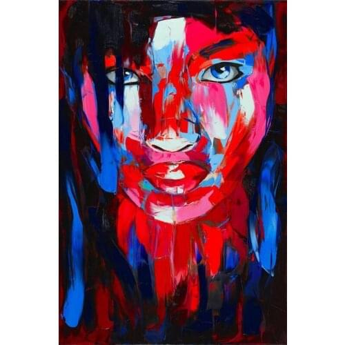 Handpainted Modern Abstract Wall Art Home DecorHigh Quality Oil Paintings Colorful Wall Pictures Fashion Figure Portrait