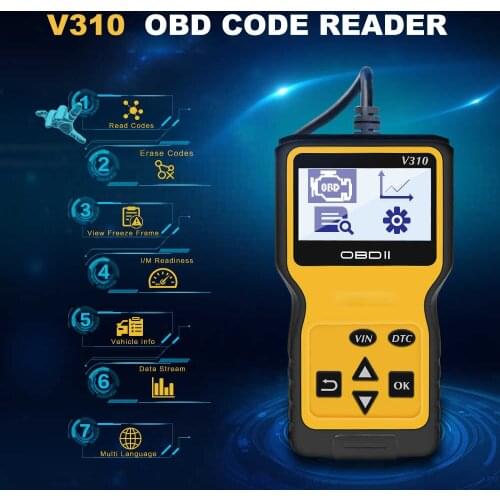 V310 Read/Clear Fault Code Reader Scan Tool OBDII/EOBD Read DTC OBD2 Car Diagnostic Auto Tool obd2 scanner