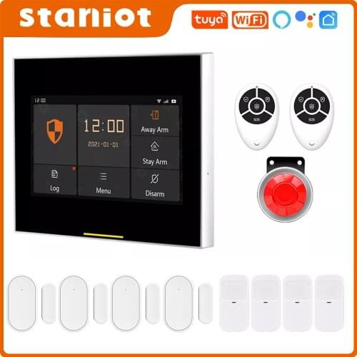 C500 Tuya GSM Wireless WIFI Home Security & Burglar Alarm System Kits with Operation Interface and Voice Prompts in 10 Languages