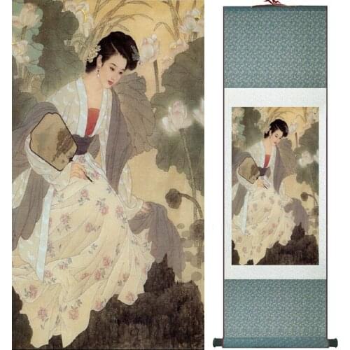 Traditional Chinese pretty girls painting Home Office Decoration beautifull women painting041005
