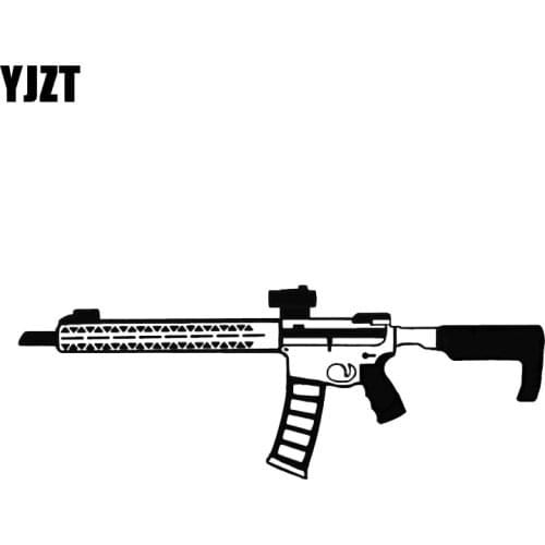YJZT 19*7CM Interesting Gun Car Sticker Decoration Bumper Window Motorcycle Accessories Vinyl C12-0192