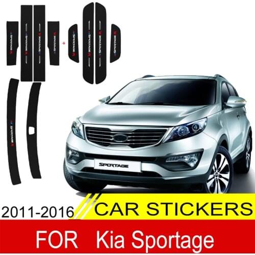Car Door Sill Guard Cover Protector Stickers For Kia Sportage 2011-2016 2014 Carbon Fiber Threshold Strip Front Rear Taildoor