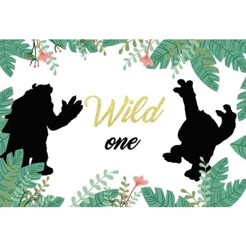 Green leaves birthday Backgrounds photo shot vinyl fotografia wild one photography Backdrops for photographer studio props G-976