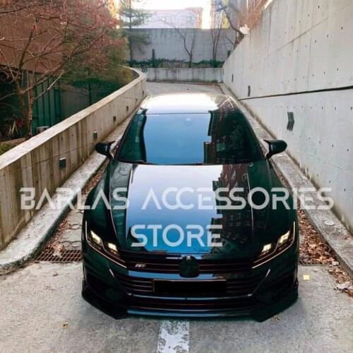 For Volkswagen Arteon CC Batman Mirror Cover Passat B8 2019 2020 2021 Piano Black 2 Pcs. Right-Left