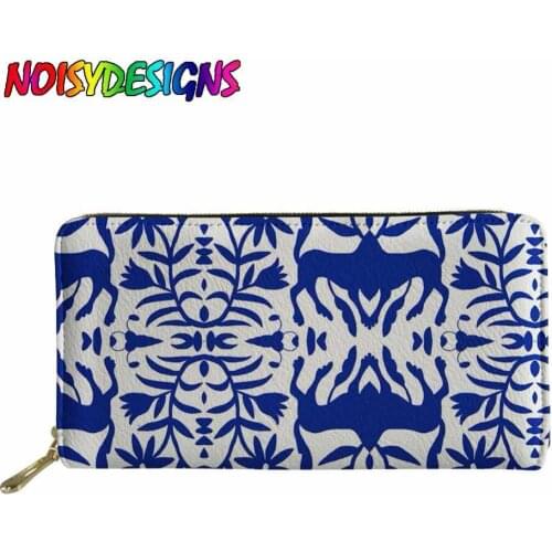 Wallets Women Mexican Flower Printed Pu Leather Purse Ladies Long Cash Money Bag for Teen Girls Wallet Coin Pocket Escolares