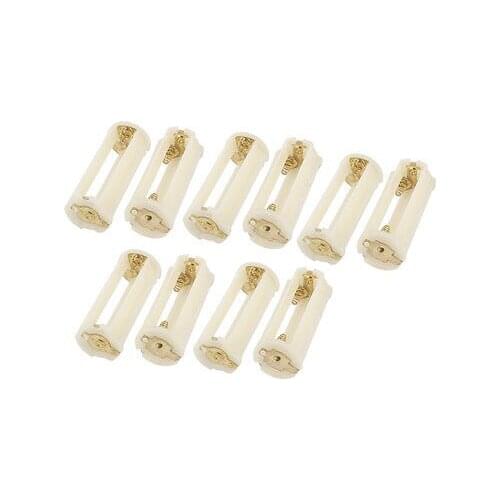 10 Pcs Cylindrical 3 AAA 1.5V Battery Holder Case Box White for Flashlight Torch