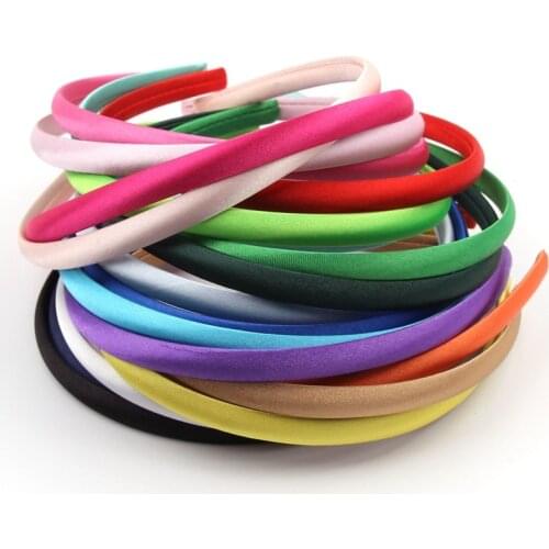 10Pcs/lot Korean Style Children DIY Hairbands Satin Covered Candy Color Hair Hoops Kids Ribbon HeaddressGirls Hair Accessories