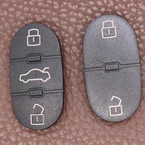 DAKATU 2/3 Buttons Rubber Button Key Pad For Audi A2 A3 A4 A6 A8 TT Auto Cover Case Replacement Remote Car Key Shell