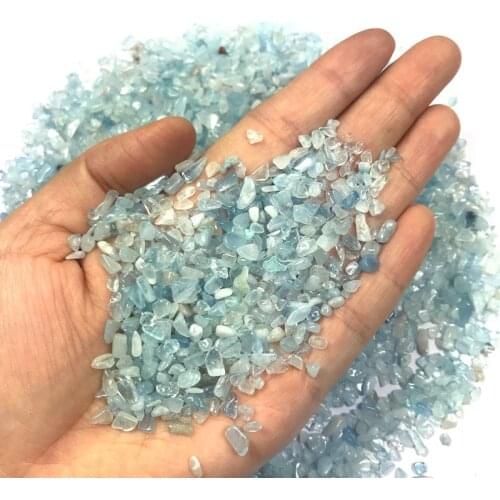 100g 2-4mm Natural Blue Aquamarine Quartz Crystal Stone Rock Chips Specimen Natural Stones and Minerals Healing Crystals