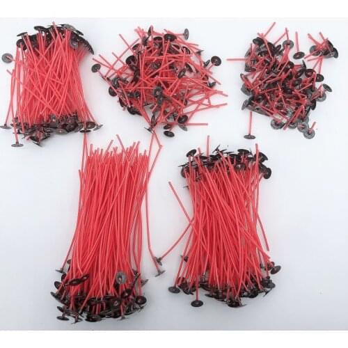 100 pieces of red candle wicks Smokeless red candle wicks Candle oil lamps DIY candle making supplies Wax wicks for making candl