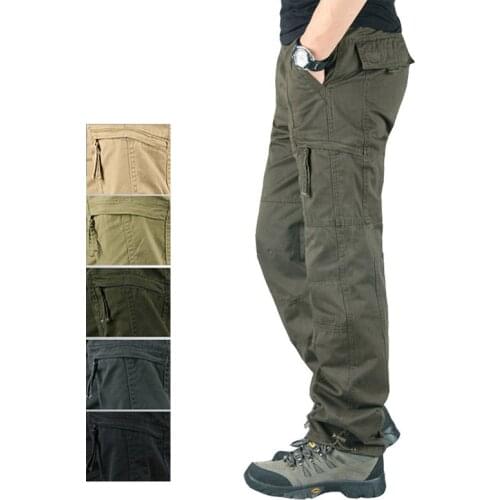 2020 Autumn Men Cargo Pants Army Tactical Multi-pocket Straight Trouser Men Casual Military Pants Men Pantalon Homme