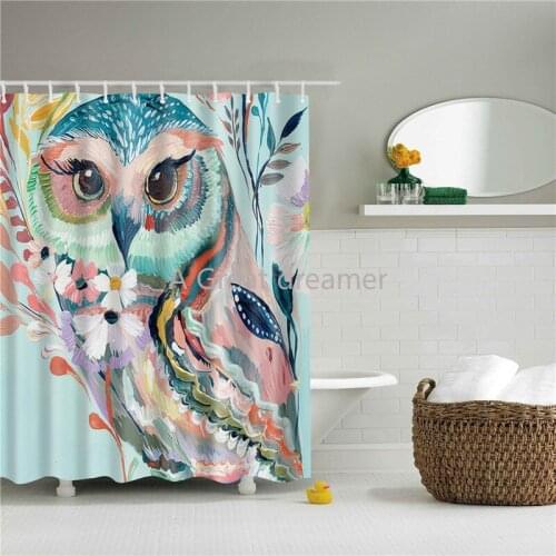 3d Cute Animals Owl/eagle Shower Curtains Washable Colorful Waterproof Luxury Curtains For Bathroom Shower Accept Wholesale
