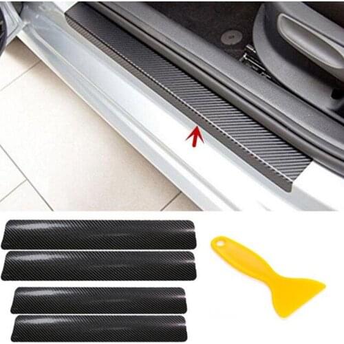 4pcs 3D Carbon Fiber Car Door Sill Protector Stickers for Opel Mokka Corsa Astra G J H insignia Vectra Zafira Kadett Monza Combo