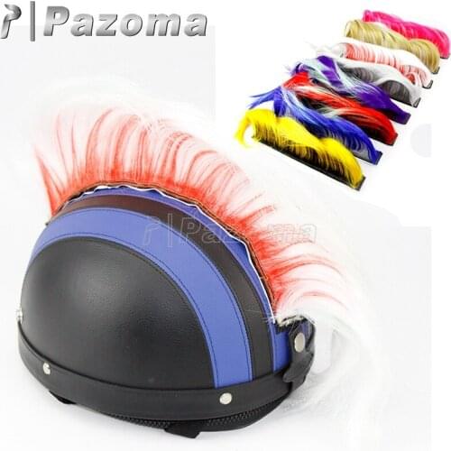 8 Colorful Helmet Hair Motorbike Motorcycle Helmet Mohawk Wig For Snowboard Paintball ATV BMX Bike Snowmobile Helmet Wig Hair