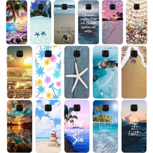 87AA Blue Wood Seashells Sea Star gift Soft Silicone Tpu Cover phone Case for Xiaomi Redmi 9 9A Note 9 9 Pro MI 9 SE Lite case