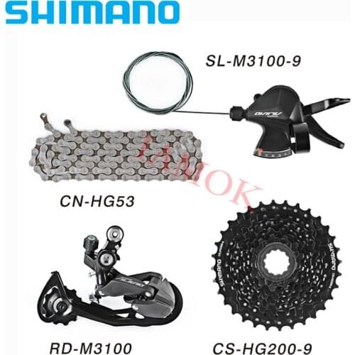 SHIMANO ALIVIO Mountain Bike Derailleur Kit SL-M3100-9 Shift Lever Iamok RD-M3100-SGS CN-HG53 Chain 9 Speed Bicycle Parts