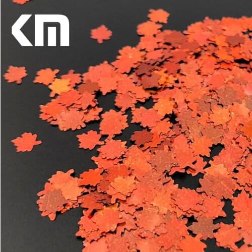 KMGLITTER Eco-friendly Poly Halloween Decorated Sequin Holographic Gold Opal Fall Leaves Glitter for Festival Decoration
