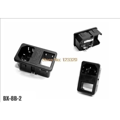 10pcs/lot AC Power Socket With 5x20 Fuse Holder & Rocker Switch