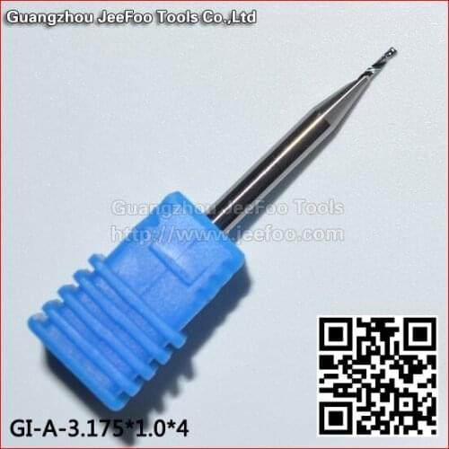 3.175*1.0*4mm One Flute Tungsten Spiral CNC Milling Cutter Router Bits A series