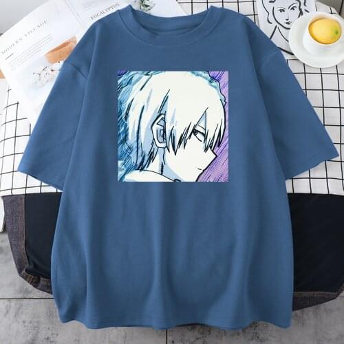 Women Oversized T Shirt My Hero Academia Todoroki Shoto Print Harajuku O Neck Hip Hop Streetwear Tee Shirts Female Anime Clothes