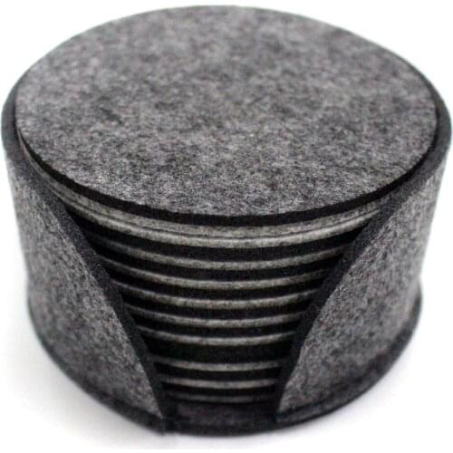 Mats & Pads Placemat For Dining Table 10PCS/Set Felt Fabric Cup Round Mat Drink Coaster Beer Coffee Placemat Placemat Drink