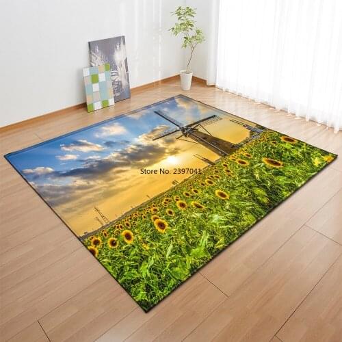 Carpets For Living Room Bedroom Decoration Bedside Mat Home Landscape Pattern Hallway Balcony Children Anti-Slip Floor Large Rug